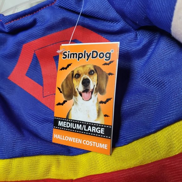 New SimplyDog Halloween Costume Superman Red Blue Dress Up For Medium‎ Large Dog - Picture 9 of 11